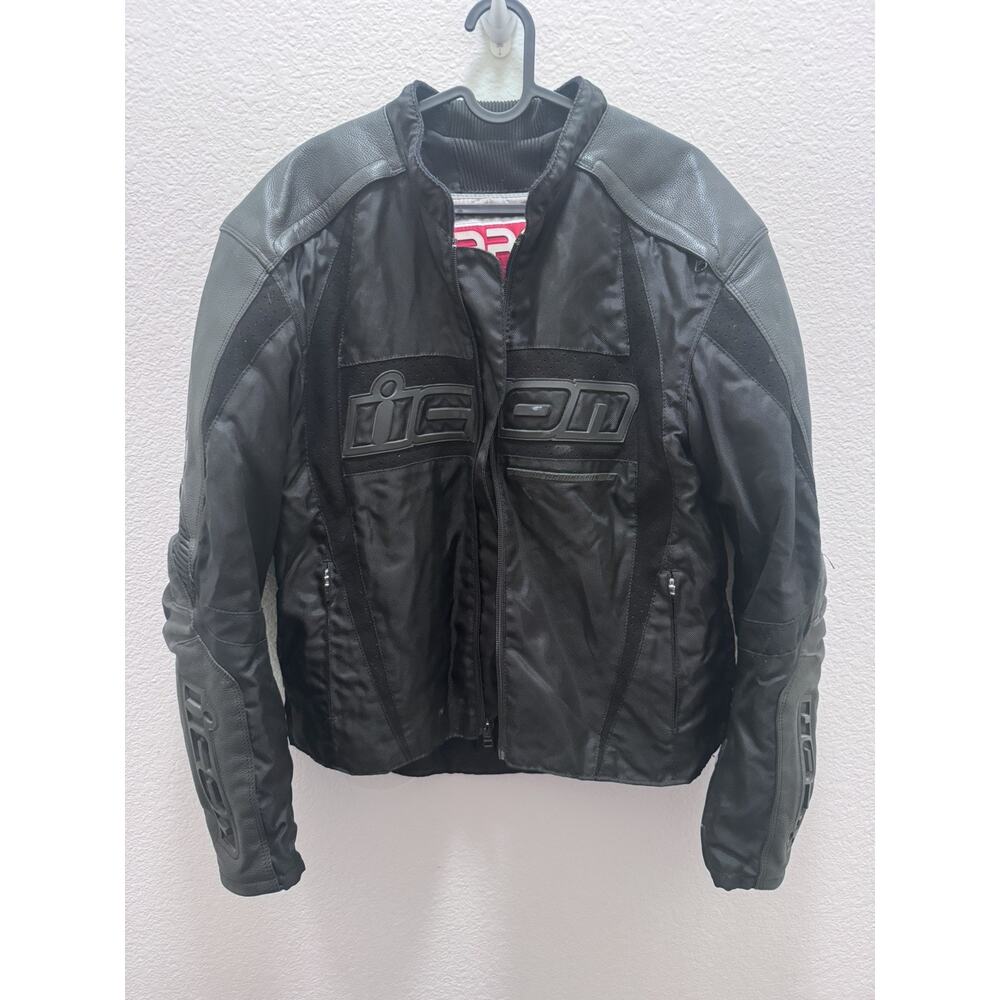Icon Motorcycle Jacket Size Large Blue Black ARC Series Padded Armor